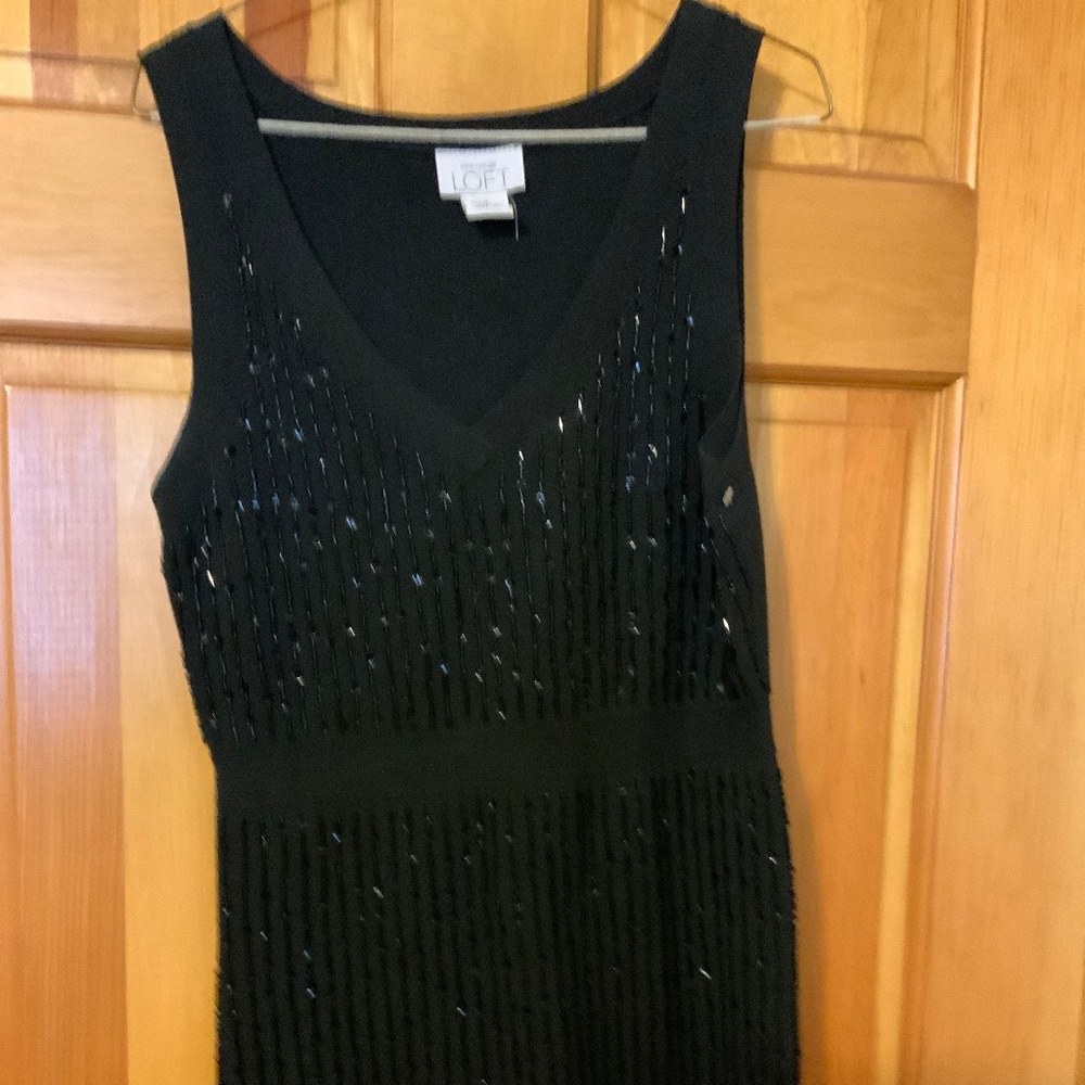Black sequin sweater tank top